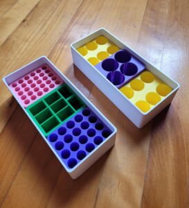 3D Printed Battery Organizer, AAA AA 9V C D Button Cell Battery Storage Trays