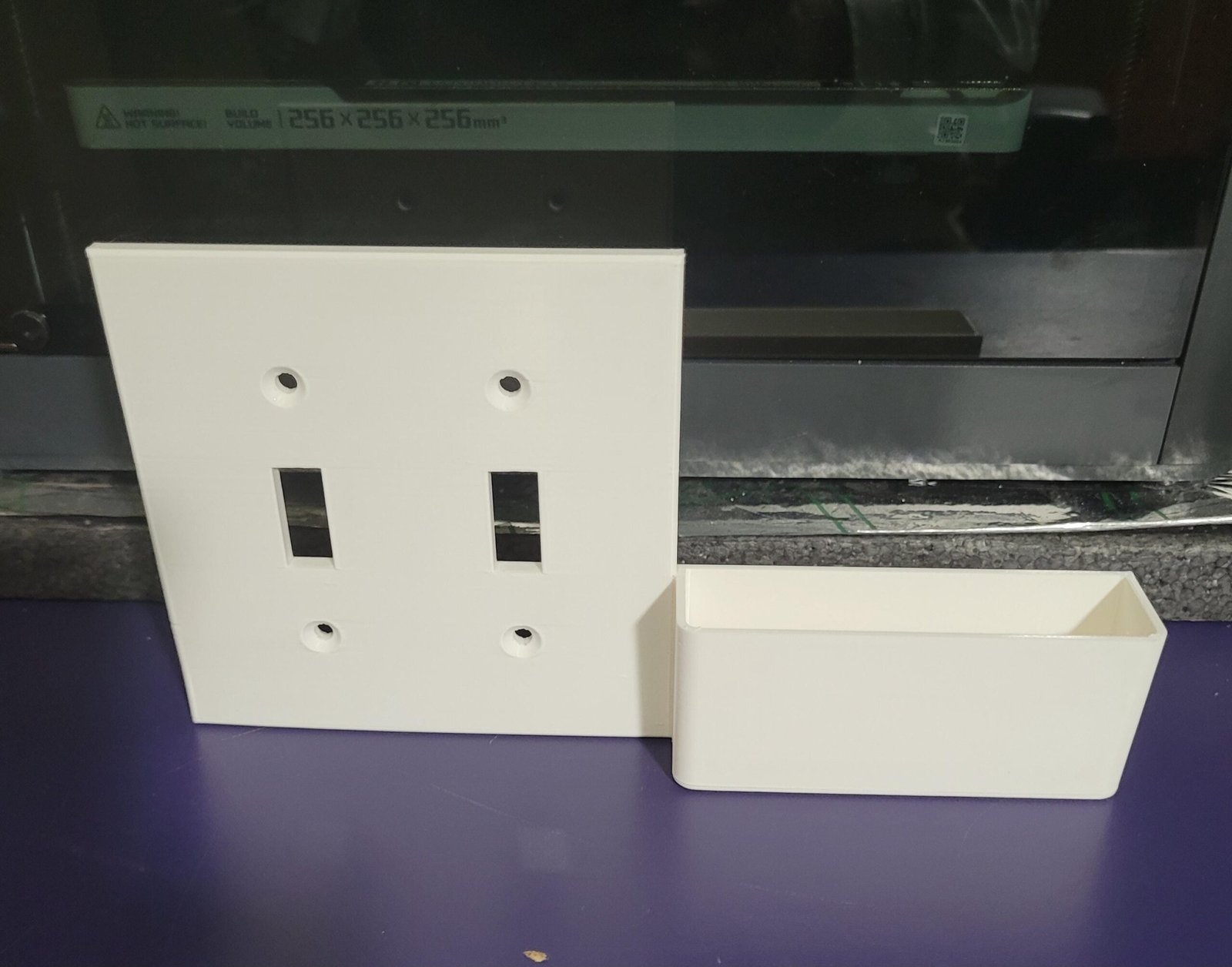Dimensions of the double switch plate phone holder
