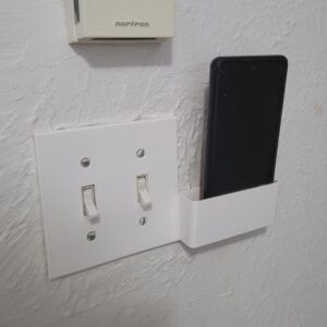 3D render of the double switch plate phone holder design