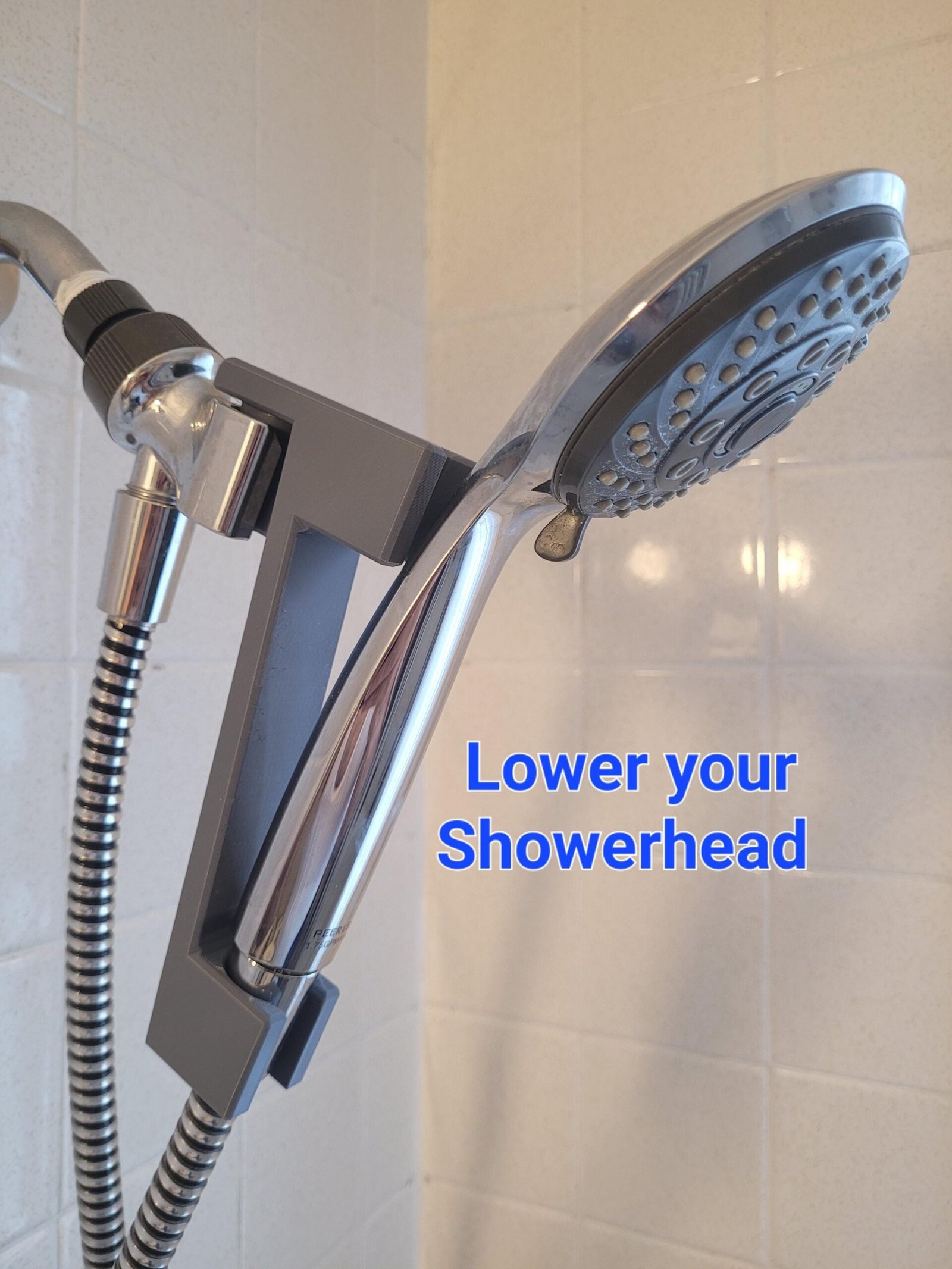Black shower head lowering extension colour reference
