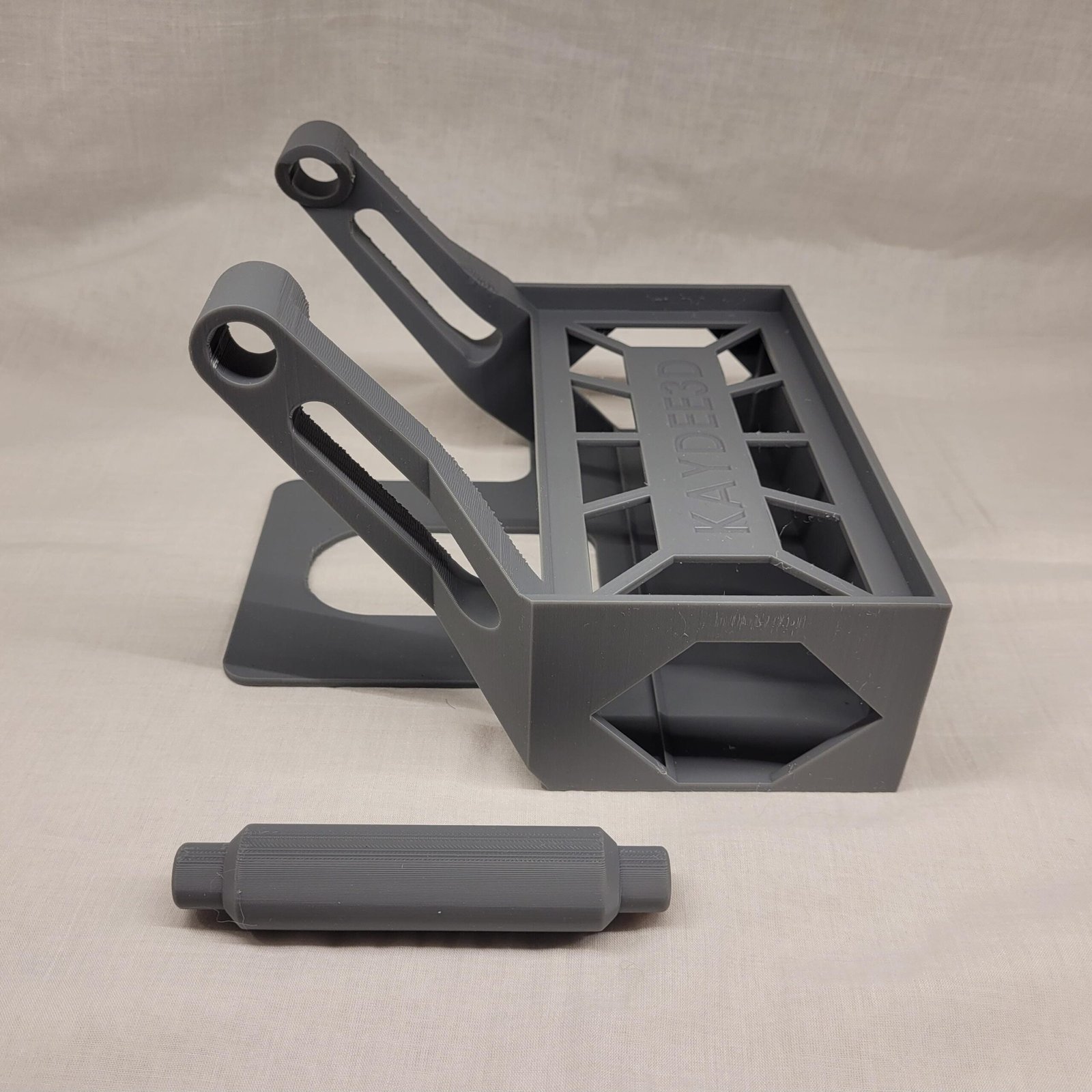 Thermal label printer stand on an ecommerce shipping desk