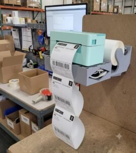Wall Mount Shipping Label Printer Stand | Thermal Label Holder, Desk Organizer (Rollo, Munbyn)