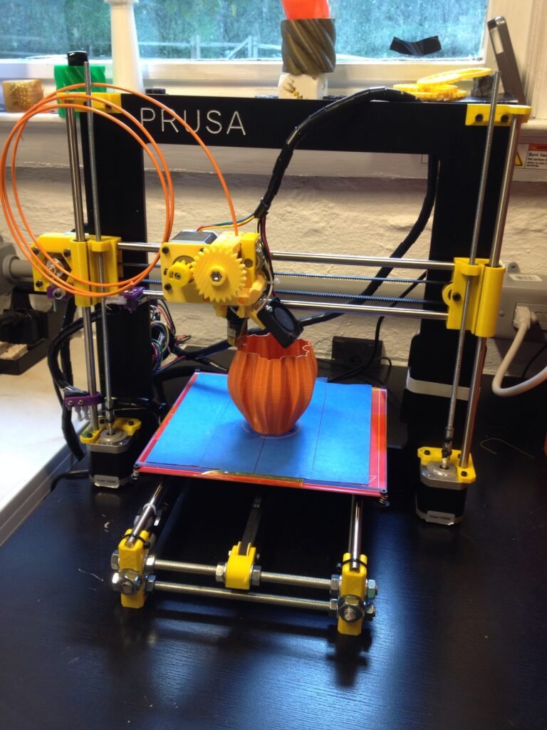 3D printer in action printing a part